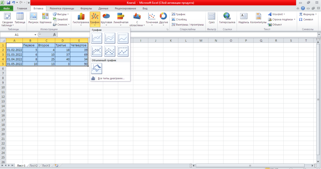 Excel Как построить график